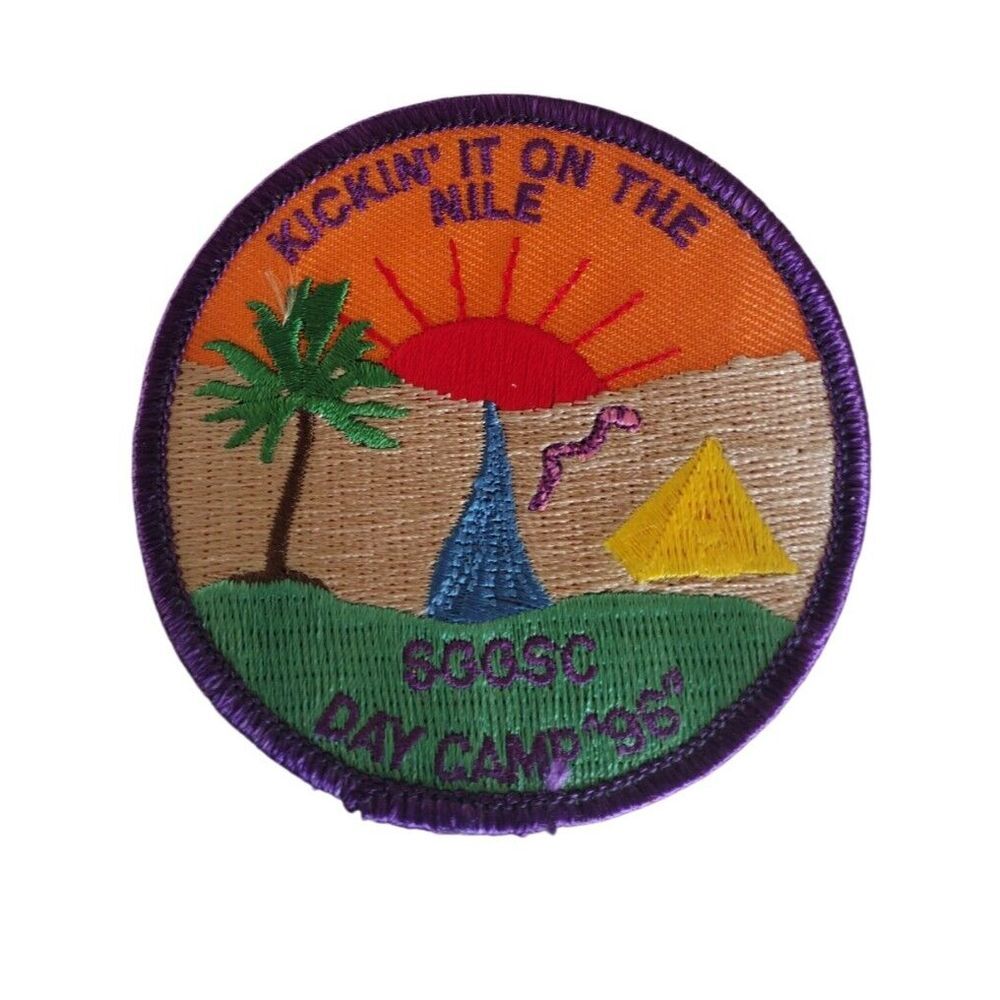 Vintage 1996 GIRL SCOUTS CLUB Felt Patches Colorful Kickin'it On The Nile